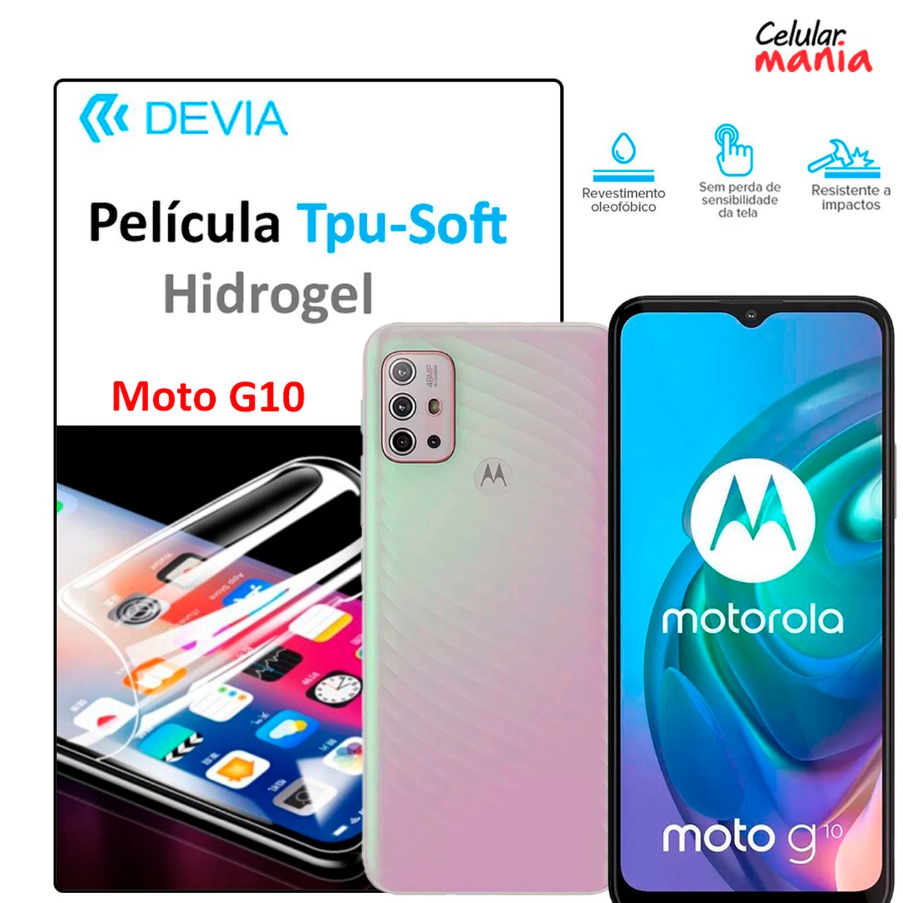 Película Hidrogel Motorola G10 - Tpu Soft Devia - Foto 0