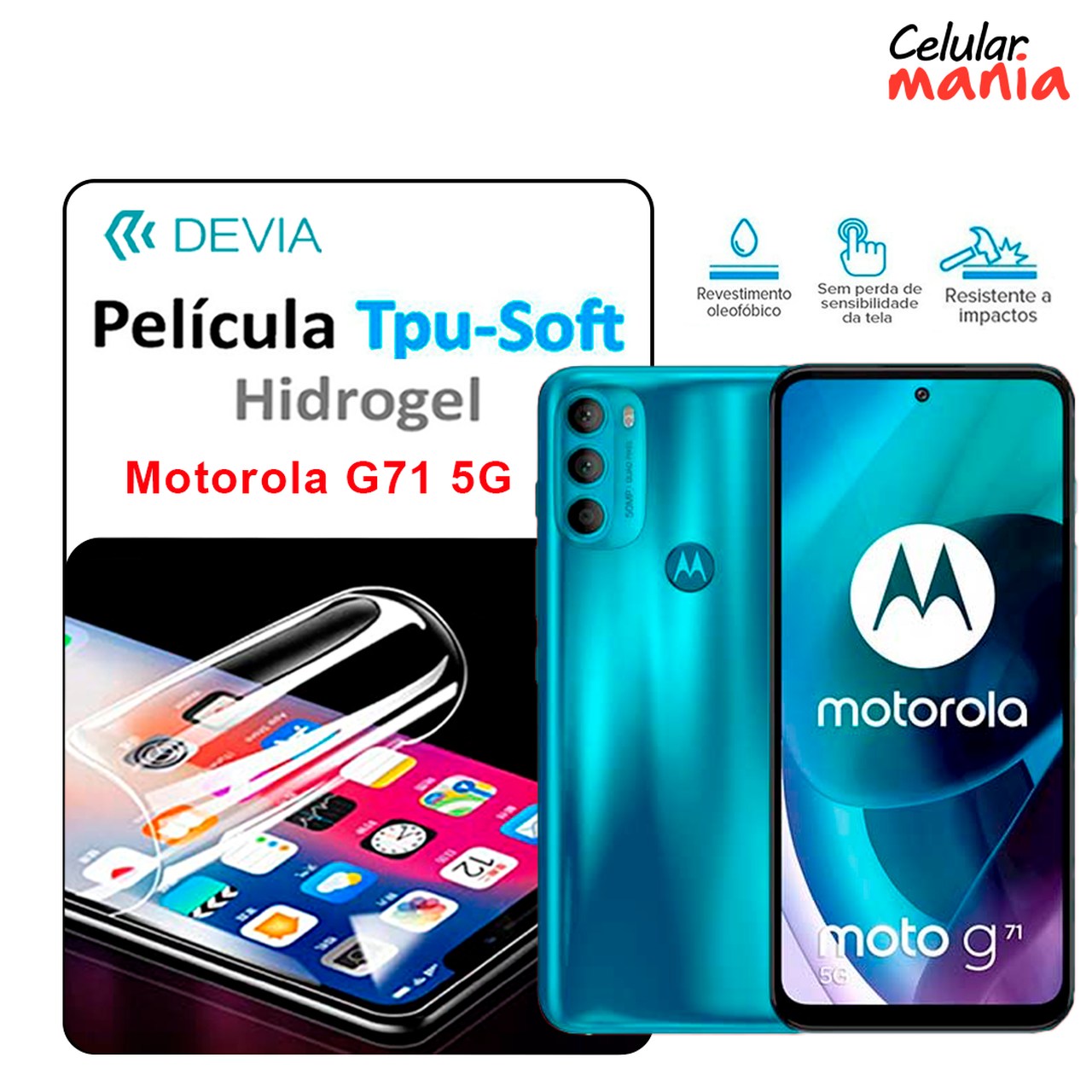 Pelicula Hidrogel Motorola G71 5G - Tpu Soft Devia - Foto 0