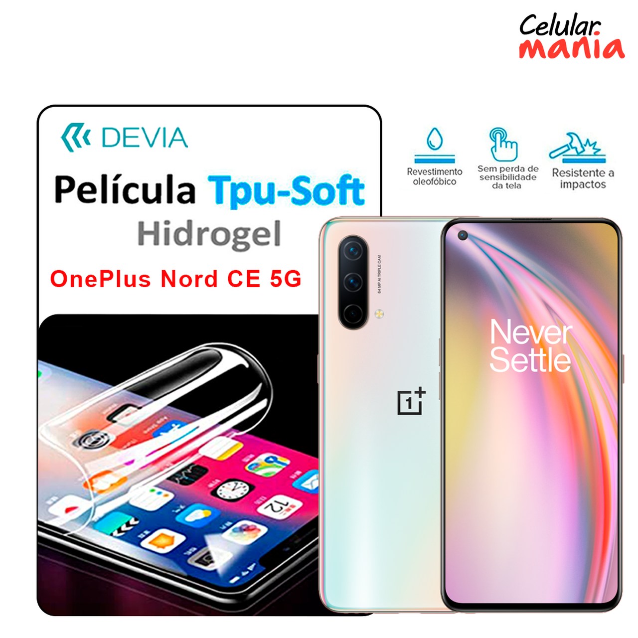 Pelicula Hidrogel OnePlus Nord Ce 5G - Tpu Soft Devia - Foto 0