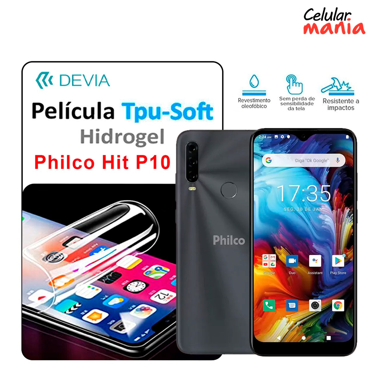 Pelicula Hidrogel Philco Hit P10 - Tpu Soft Devia - Foto 0