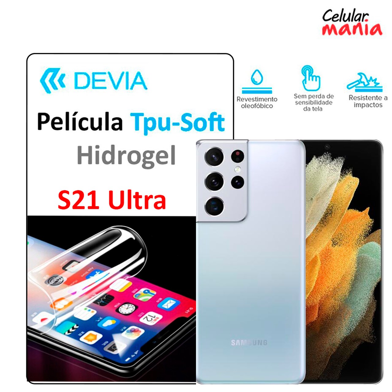 Película Hidrogel Samsung S21 Ultra - Tpu Soft Devia - Foto 0
