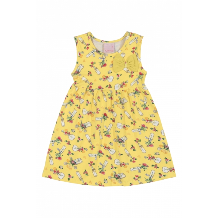 Vestido Infantil Floral Amarelo