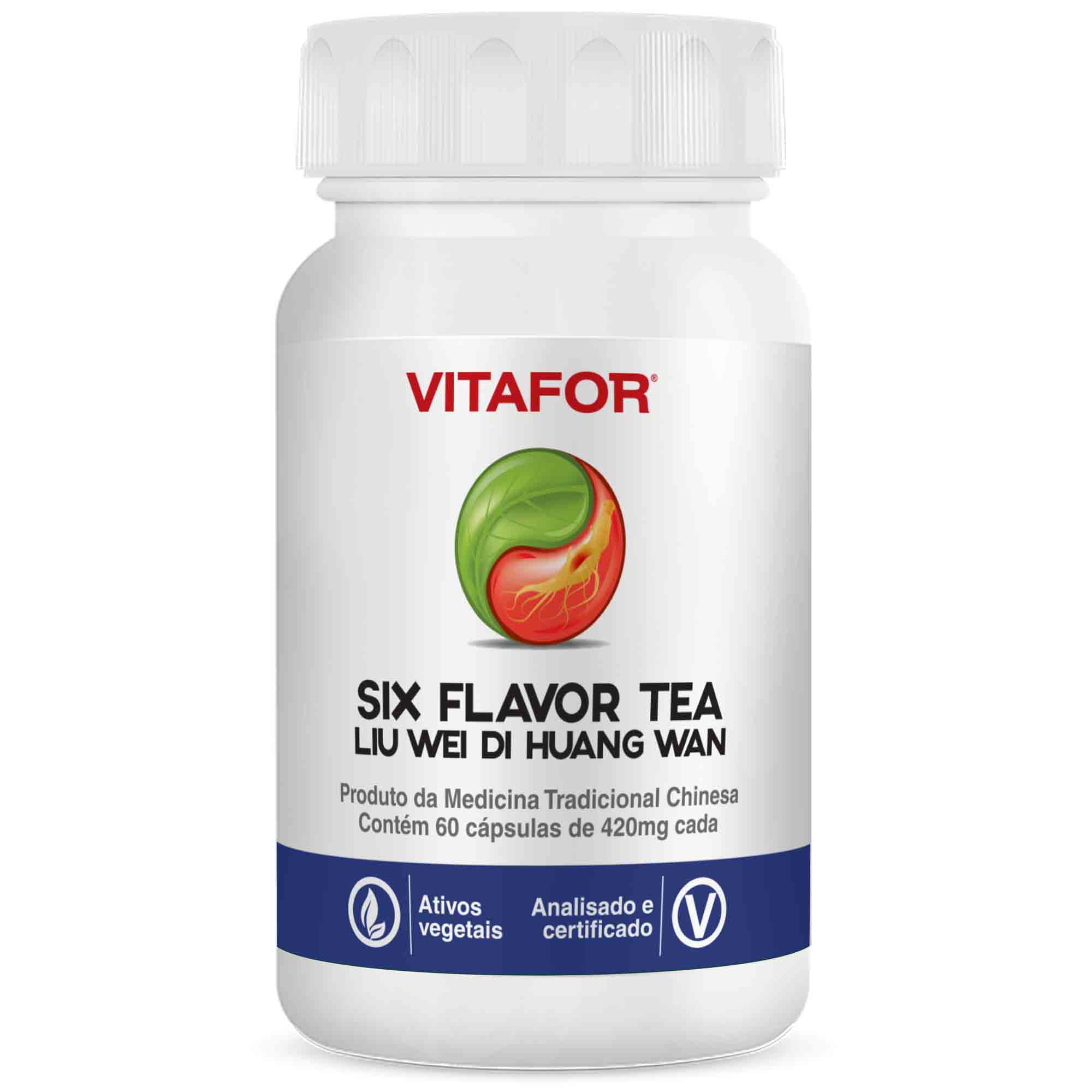 Six Flavor Tea Liu Wei Di Huang Wan 60 Caps MTC Vitafor
