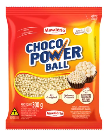 CHOCO POWER BALL MICRO BRANCO 300G - Foto 0