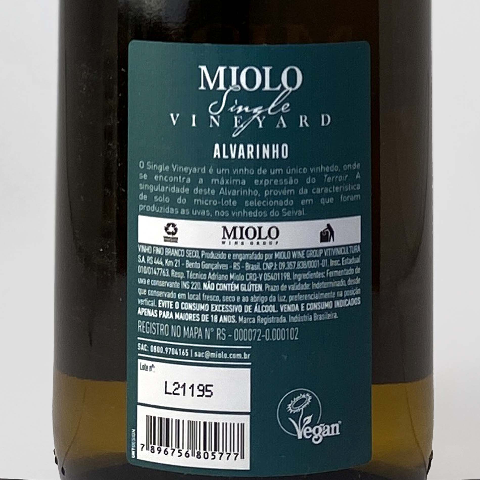 Miolo Single Vineyard Alvarinho (Safra 2022)  - Vinerize
