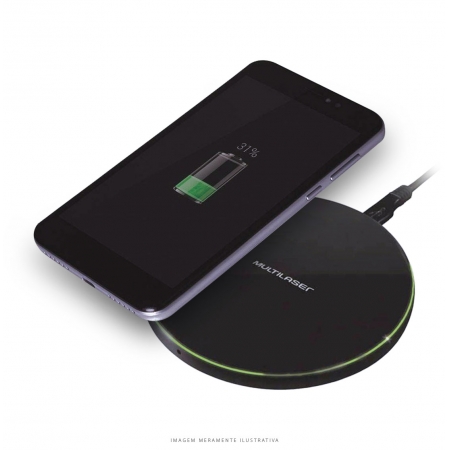 Carregador Concept Wireless Ultra Rápido 10w Android E Iphone Preto Cb130