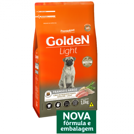 Ração Golden Fórmula Light Para Cães Adultos de Pequeno Porte - Frango e Arroz - 15Kg