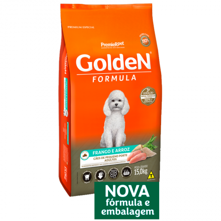 Ração Golden Fórmula Para Cães Adultos de Pequeno Porte - Frango e Arroz - 10,1Kg