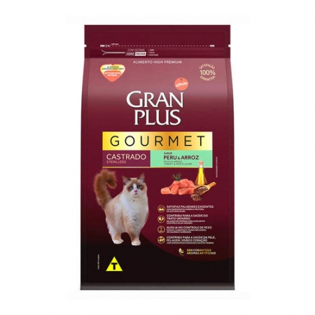 Ração Gourmet Gran Plus Para Gatos Peru & Arroz - 1Kg