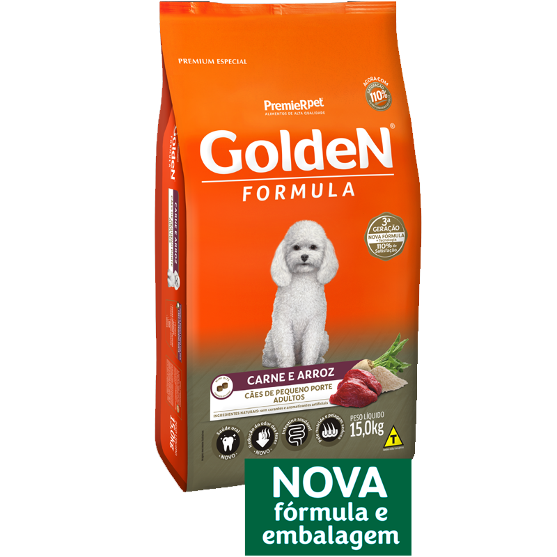 Ração Golden Fórmula Para Cães Adultos de Pequeno Porte - Carne e Arroz - 1Kg
