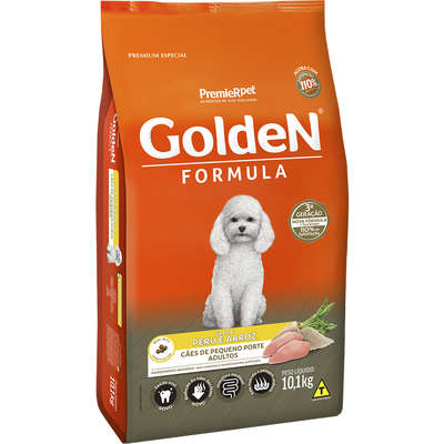 Ração Golden Fórmula Para Cães Adultos de Pequeno Porte - Peru e Arroz - 10,1Kg
