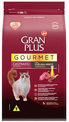 Ração Gourmet Gran Plus Para Gatos Castrado Ovelha & Arroz - 1Kg