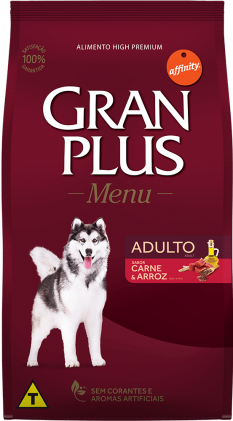 Ração Gran Plus Para Cães Adultos de Porte Médio e Grande - Carne e Arroz - 15Kg