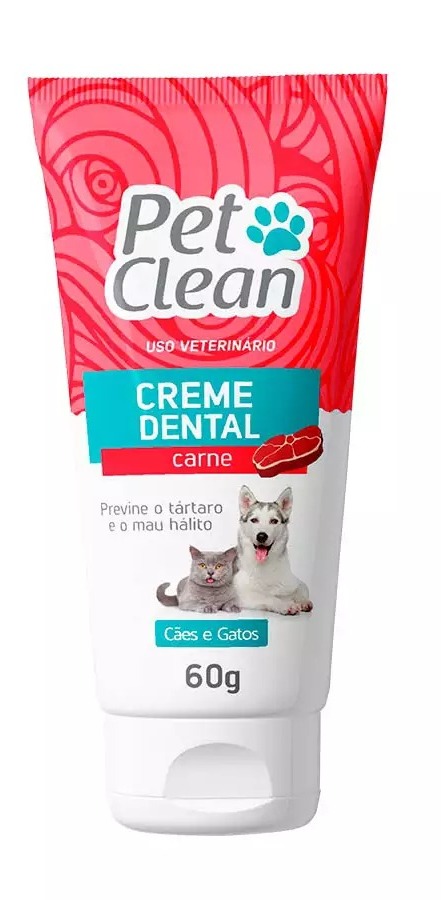 Creme Dental Pet Clean Cães e Gatos - Carne - 60g