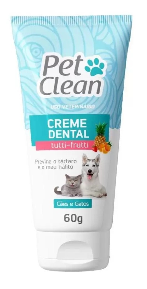 Creme Dental para Cães e Gatos Pet Clean - Tutti-Frutti - 60g
