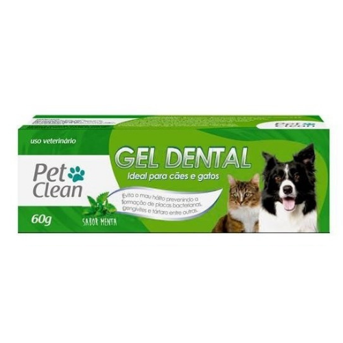 Kit Escova Dedeira + Creme Dental para Cães e Gatos - 60 g - Sabor Menta