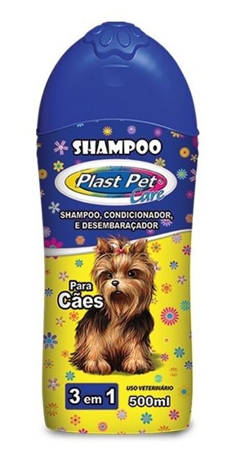 Shampoo e Condicionador para Cachorro Plast Pet Care - 3 em 1 - 500 ml