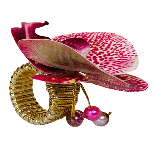 Porta guardanapo 'orquídea pintada rosa'