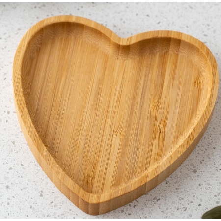 Bandeja de Bambu Heart 12,5x12,5x1,5cm