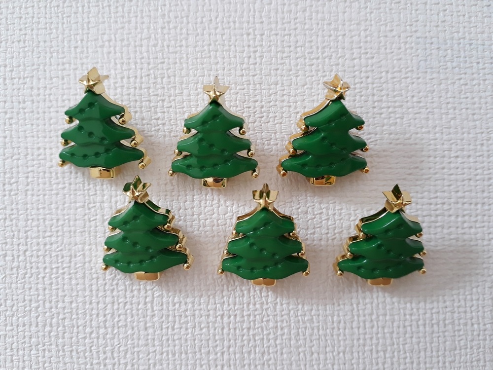 Botão Infantil - Árvore de Natal Verde/Dourado | Ana Ná - Tecidos e  Armarinhos