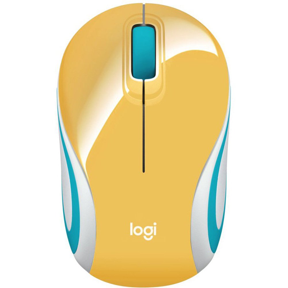 Mouse M187 Logitech, Mini, Sem Fio Amarelo 1000DPI - 910-005365