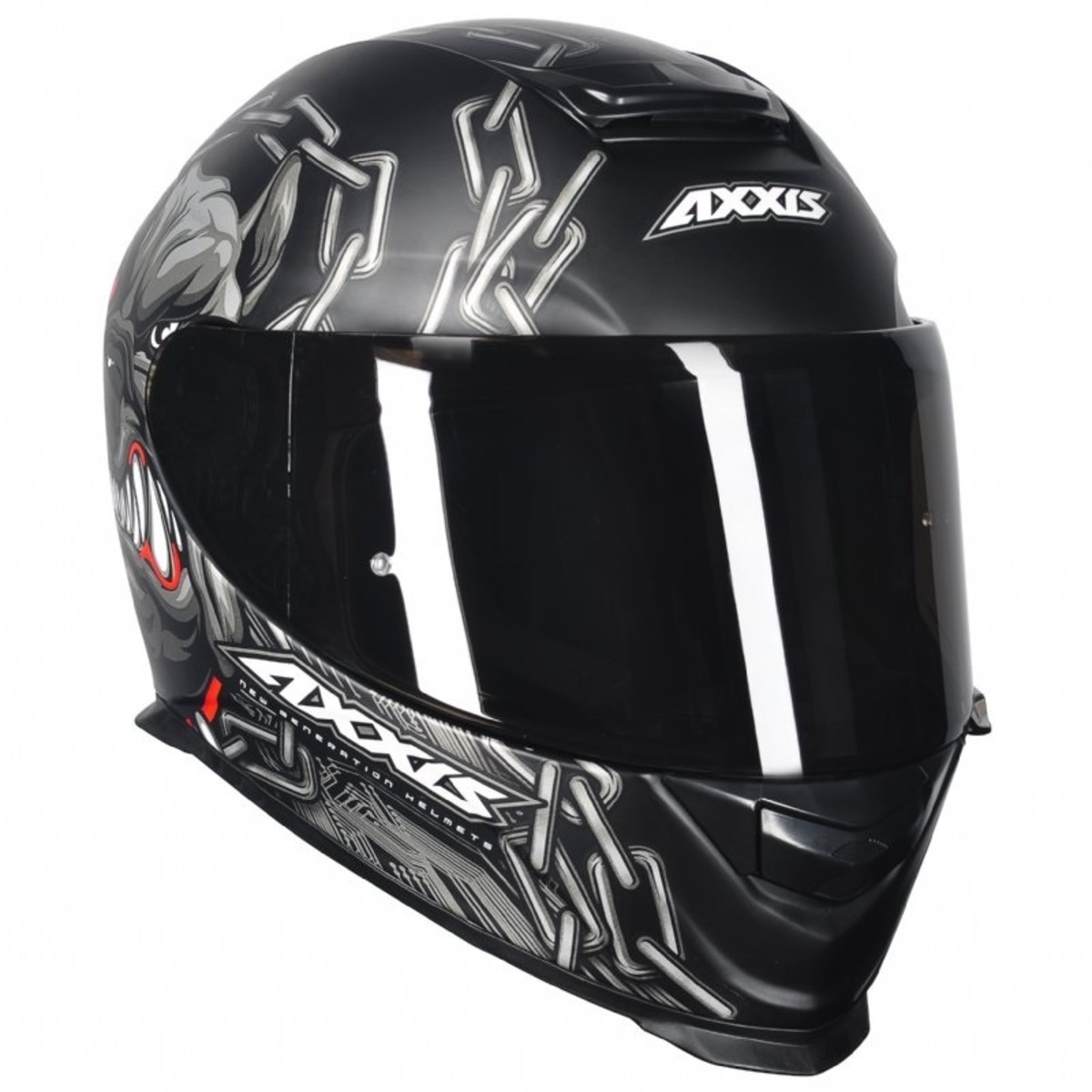 CAPACETE AXXIS EAGLE BULL CYBER MATTE BLACK/GREY 56/S