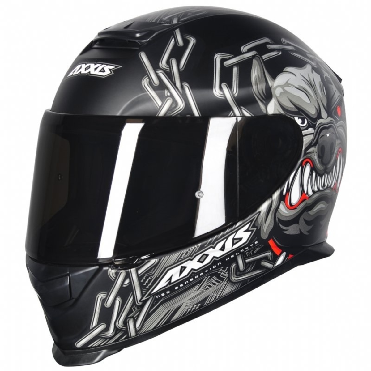 CAPACETE AXXIS EAGLE BULL CYBER MATTE BLACK/GREY 56/S