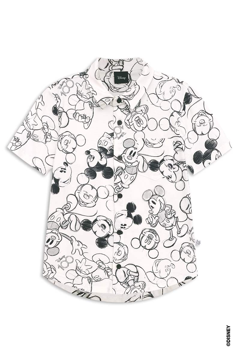 Camisa Manga Curta Pijama Infantil Estampa Disney 100 - Mickey