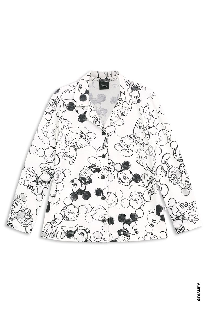 Camisa Manga Longa Pijama Infantil Estampa Disney 100 - Mickey