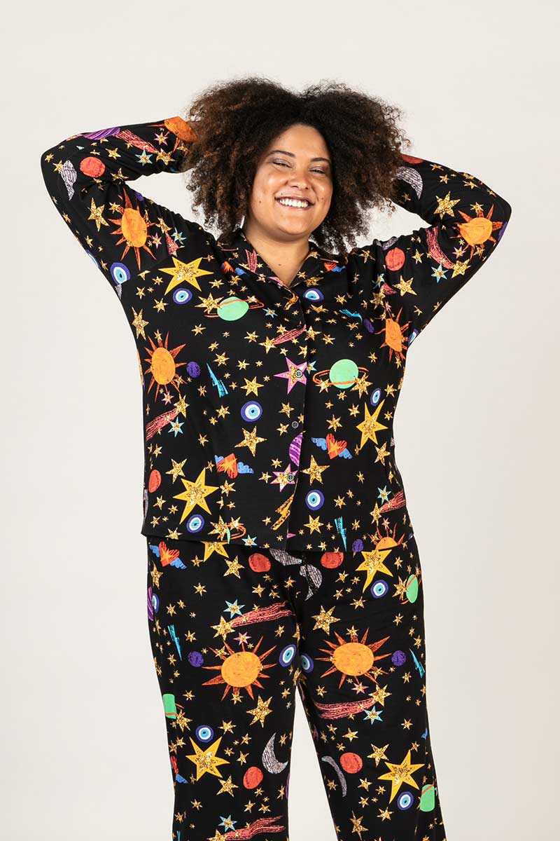 Kit Pijama Camisa e Pantalona Galáxia
