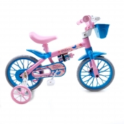 Bicicleta Nathor Infantil Aro 12 Feminina Charm Rosa_Azul