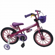 Bicicleta Nathor Infantil Aro 16 Aço Feminina Top Girls Rosa