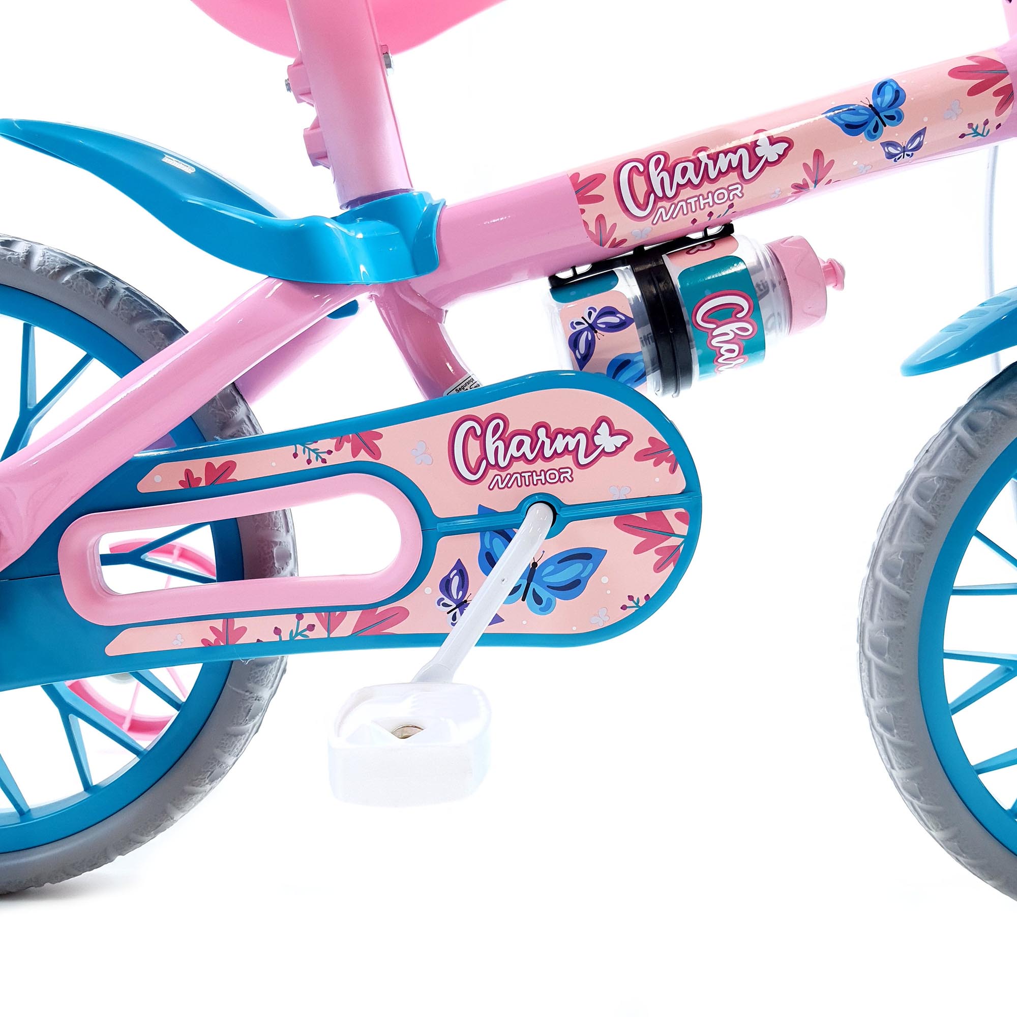 Bicicleta Nathor Infantil Aro 12 Feminina Charm Rosa_Azul