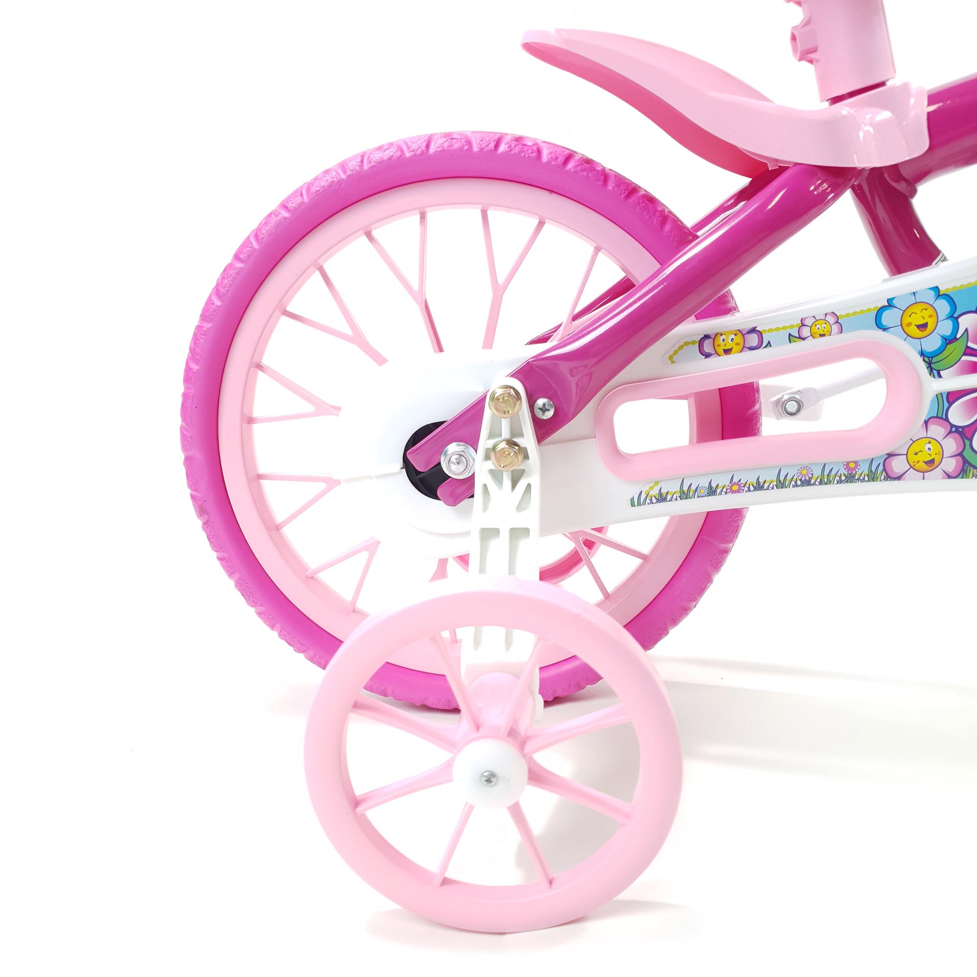 Bicicleta Nathor Infantil Aro 12 Feminina Flower Rosa
