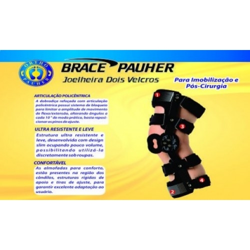 Joelheira Brace com Dois Velcros BracePauher (Lado Direito) - Ortho Pauher - Cód: AC-305-D