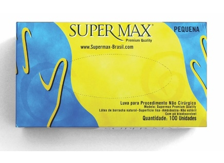 Luva de Procedimento Não Cirúrgico com Pó (150 Caixas c/ 100 Uni Cada)  - SUPERMAX - Cód: SPM.041.SMLNC1.150