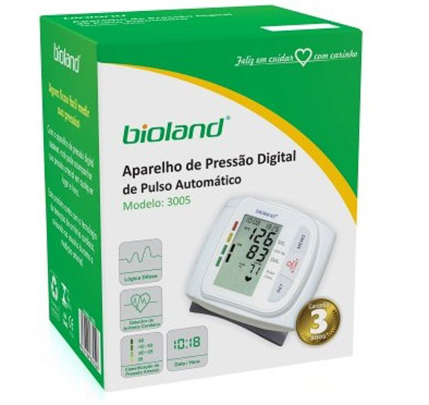 Monitor de Pressão Digital Automático de Pulso BIOLAND  3005