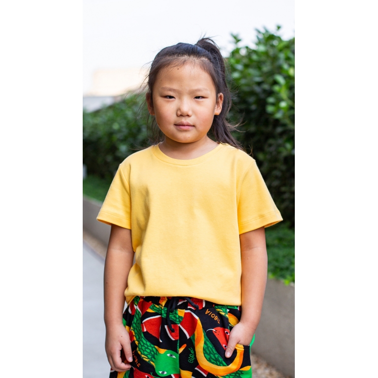 Camiseta Infantil Manga Curta - Suedine Amarelo