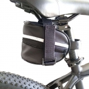 Bolsa Bag Selim Bicicleta Preta com faixa Refletiva