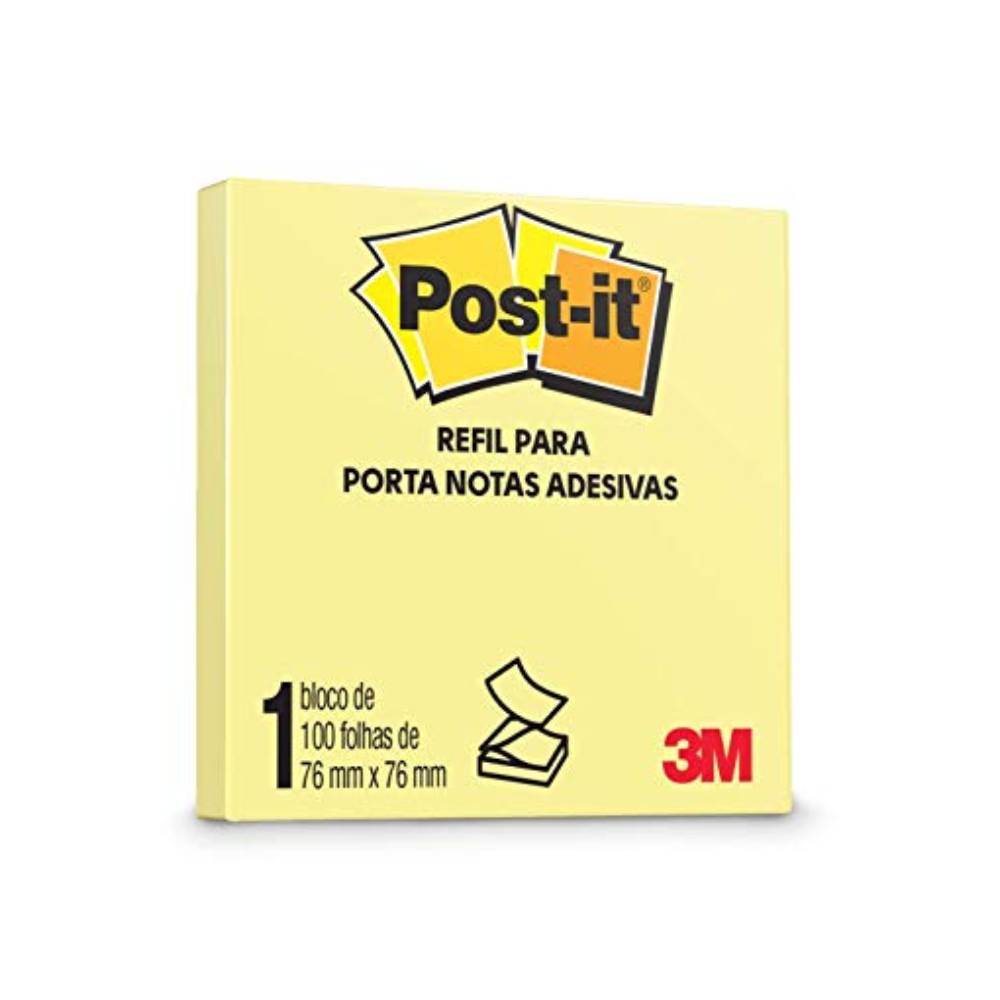 Refil para Porta Notas Adesivas Post-it Pop-Up Amarelo 76x76mm 100f