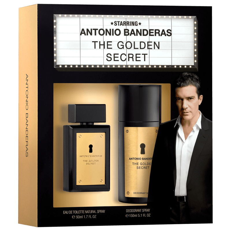 Kit Antonio Banderas The Golden Secret Eau de Toilette Masculino 100ml + Deo 150ml