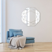 Espelho Decorativo Urban Octogonal 55x55x2,5 cm Prata