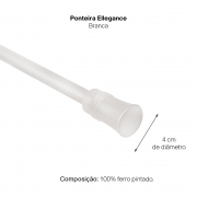 Kit Varão P Cortina Extensivo - 1,60 a 3,00m Elegance Branca