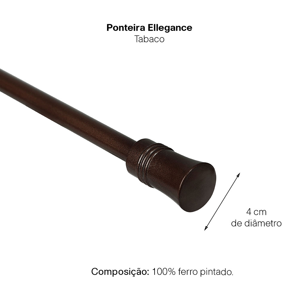 Kit Varão Cortina Extensivo - 1,20 a 2,10m Ellegance Tabaco