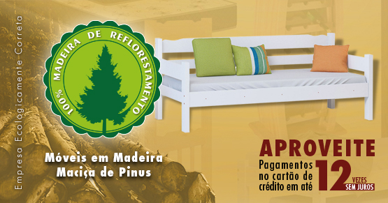 sofás-cama - produzidas com madeira maciça de pinus ecologicamente correta