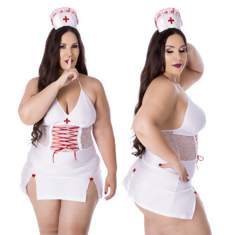 Enfermeira Ousada Plus Size
