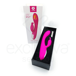 Vibrador com Estimulador Clitoriano Recarregável USB Naughty S-Hande Rosa Pink