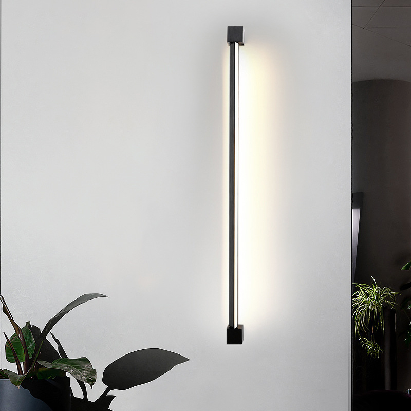 Nordic Long Rotatable LED Wall Light, Decoração interior, Sala de estar, Restaurante, Quarto, Lâmpada de cabeceira, Alumínio, Moderno