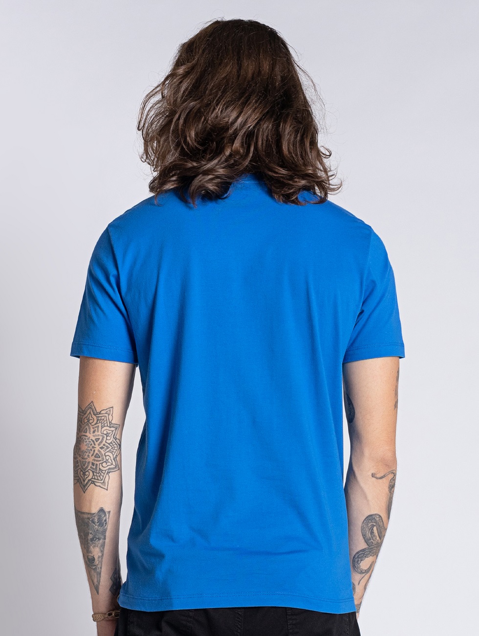 Camiseta Azul Masculina em Algodão