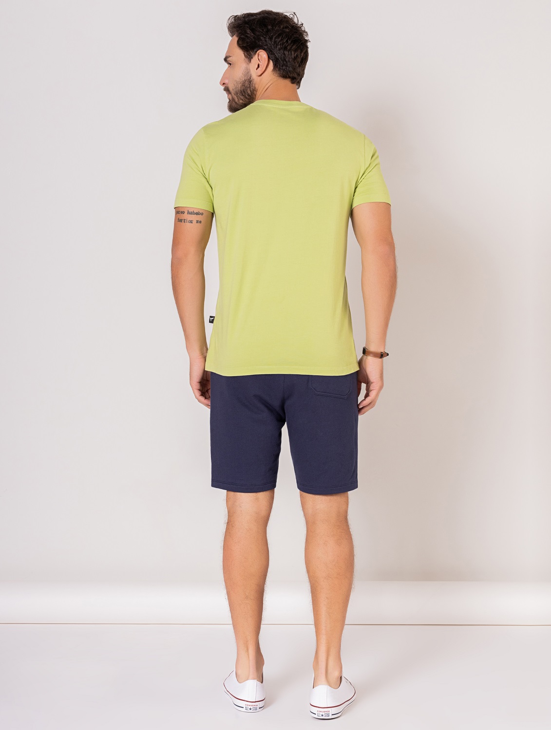 Camiseta Básica de Algodão Masculina Verde - OVBK